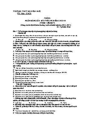 Đề cương ôn tập Giáo dục công dân lớp 10 (Bài 1 đến 7) - Năm học 2016-2017 - Tạ Xuân Kính